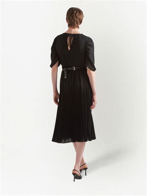 prada black dress shirt|Prada pleated dress.